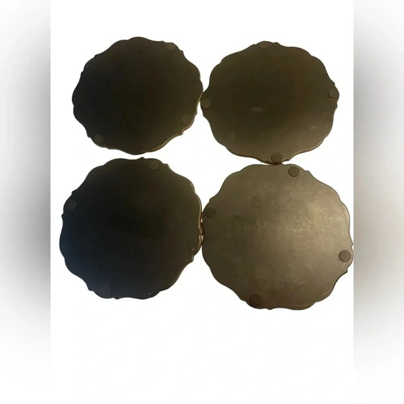 Large Wooden Style Round Platters - Baroque Tray - Table Centerpieces Set Of 4 - Picture 6 of 9